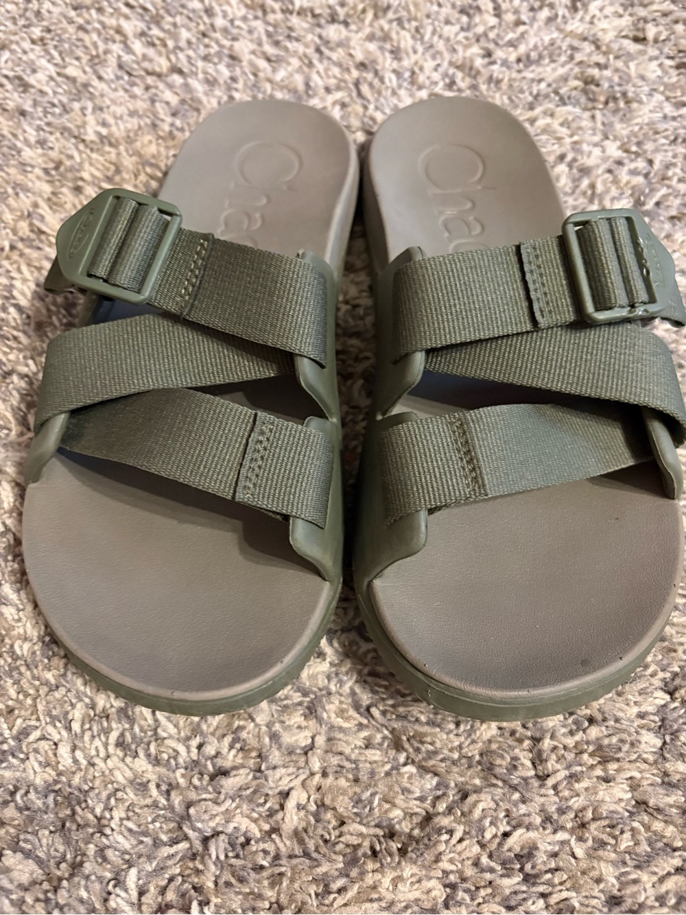 Chaco Olive Green Adjustable Slide Sandal